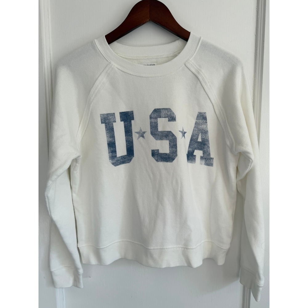Grayson Threads Sweatshirt Womens M USA Graphic Raglan White Keywords: Patriotic